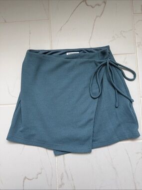 Sabo Skirt Ribbed Wrap Mini Skirt